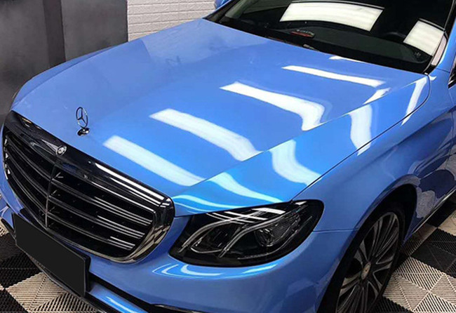 High Gloss Miami Blue Car Wrap Film Resistant To Abrasions​ 30µm Adhesive Thick