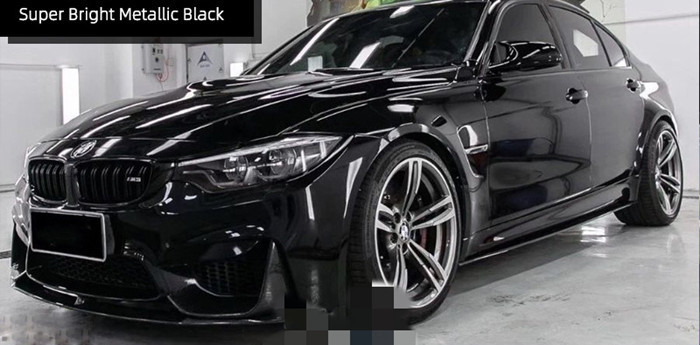 Swipeable Bubble Free Gloss Car Vinyl Wrap Super Bright Metallic Black Car Wrap Film
